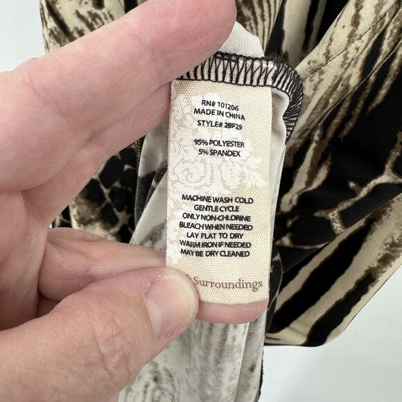 SOFT SURROUNDINGS midi tank dress sleeveless animal print knit jersey casual XS - Picture 7 of 7